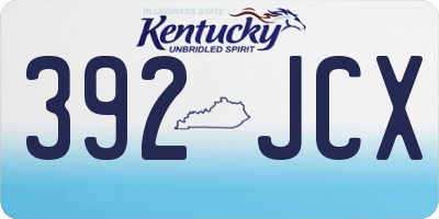 KY license plate 392JCX