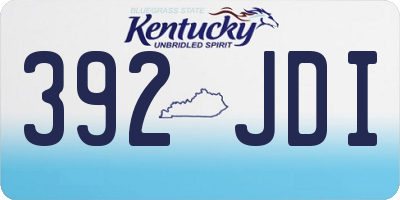 KY license plate 392JDI