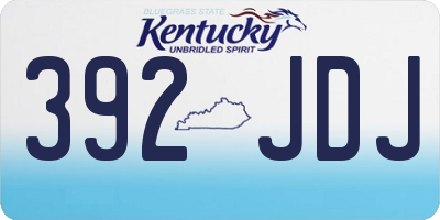 KY license plate 392JDJ