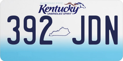 KY license plate 392JDN