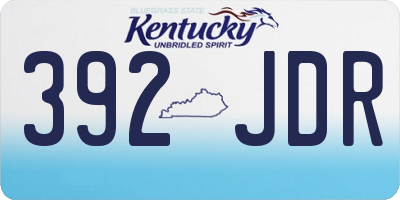 KY license plate 392JDR