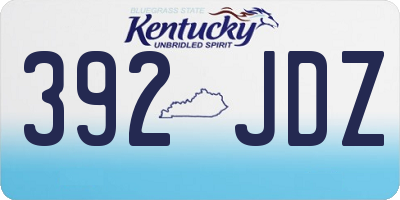 KY license plate 392JDZ