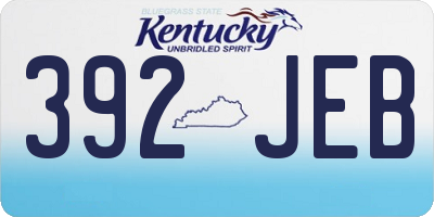 KY license plate 392JEB