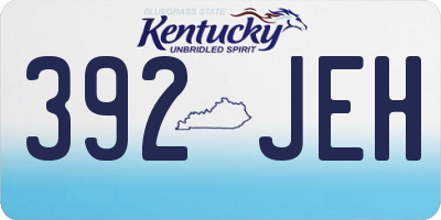 KY license plate 392JEH