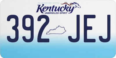 KY license plate 392JEJ