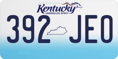 KY license plate 392JEO