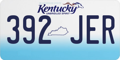 KY license plate 392JER