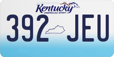 KY license plate 392JEU