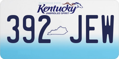 KY license plate 392JEW