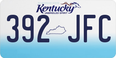 KY license plate 392JFC