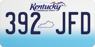 KY license plate 392JFD