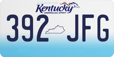 KY license plate 392JFG