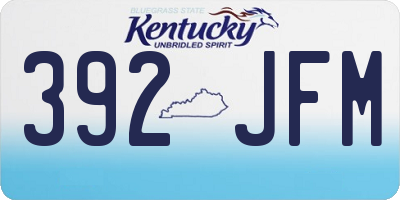 KY license plate 392JFM