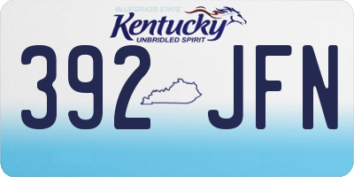 KY license plate 392JFN