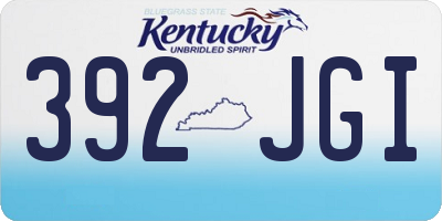 KY license plate 392JGI