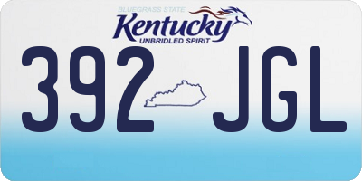 KY license plate 392JGL