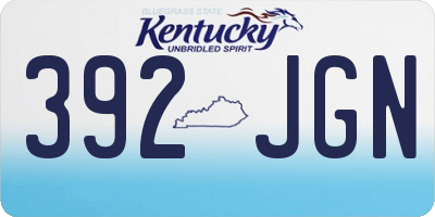 KY license plate 392JGN