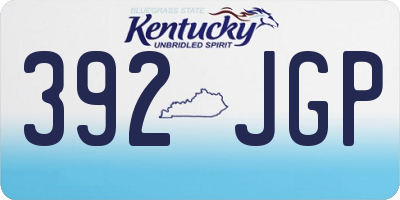 KY license plate 392JGP