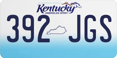 KY license plate 392JGS