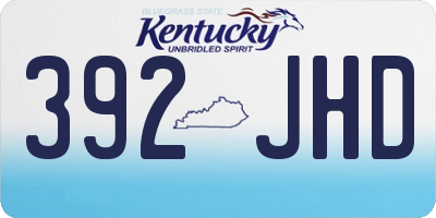 KY license plate 392JHD