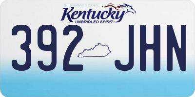 KY license plate 392JHN