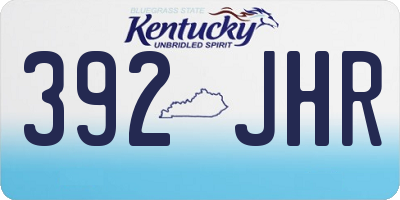 KY license plate 392JHR