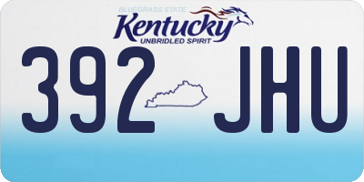 KY license plate 392JHU