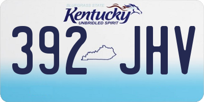 KY license plate 392JHV