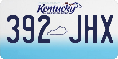 KY license plate 392JHX