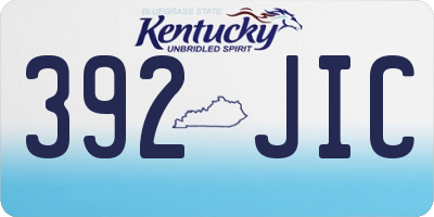 KY license plate 392JIC
