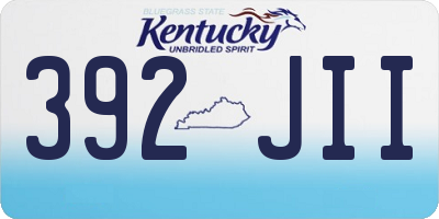 KY license plate 392JII