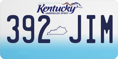 KY license plate 392JIM