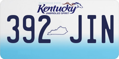 KY license plate 392JIN