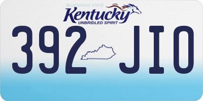 KY license plate 392JIO