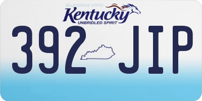 KY license plate 392JIP