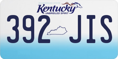 KY license plate 392JIS