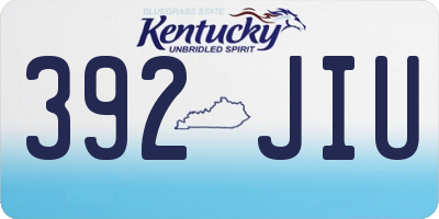 KY license plate 392JIU