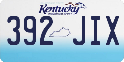KY license plate 392JIX
