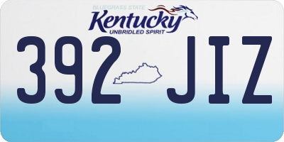 KY license plate 392JIZ