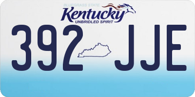 KY license plate 392JJE