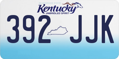 KY license plate 392JJK