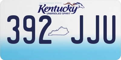 KY license plate 392JJU
