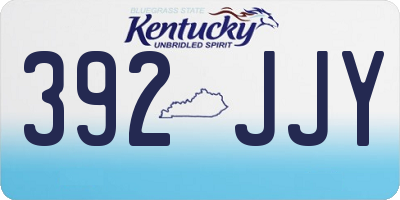 KY license plate 392JJY