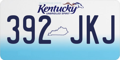 KY license plate 392JKJ