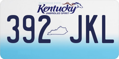 KY license plate 392JKL