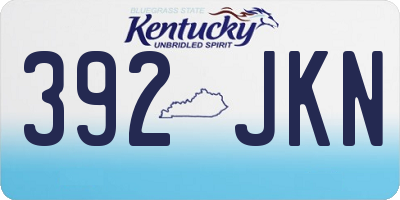 KY license plate 392JKN