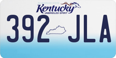 KY license plate 392JLA