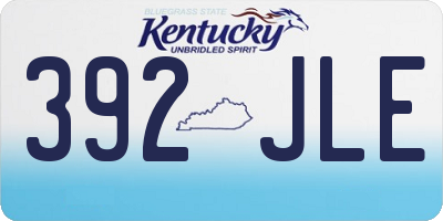 KY license plate 392JLE