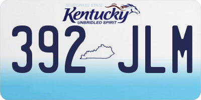 KY license plate 392JLM