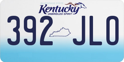 KY license plate 392JLO